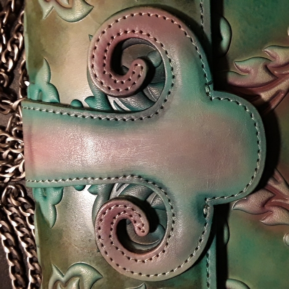 Aphison Designer Unique Embossed Floral Premium Vegan Leather Mini Crossbody - Picture 2 of 10